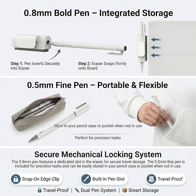 15-inch Magnetic Erase Writing Board White Board Requiring No Consumables, Suitable For Offices, Cleanrooms, And Eco-Friendly Homes. Features A Paper-Like Texture And Requires No Electricity