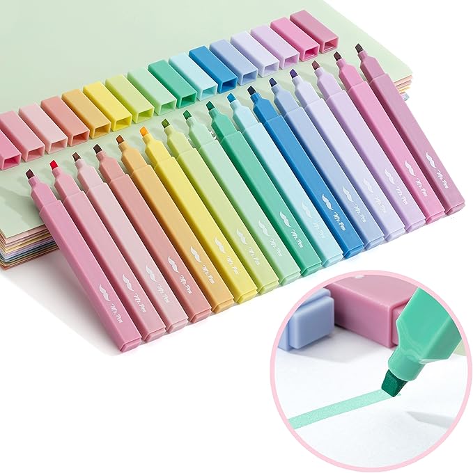 Mr. Pen- Aesthetic Highlighters No Bleed, 16 Pack, Assorted Colors, Chisel Tip, Cute Highlighters Assorted Colors for Journaling, Highlighting, Underlining, Fast Dry, Back to School Supplies