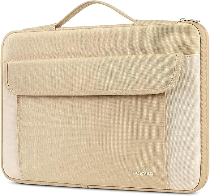DOMISO 15.6-16 Inch Laptop Sleeve Case,Water-resistant Laptop Protective Case for MacBook Pro16,Dell XPS 16,Lenovo,HP, ASUS, Acer,Beige