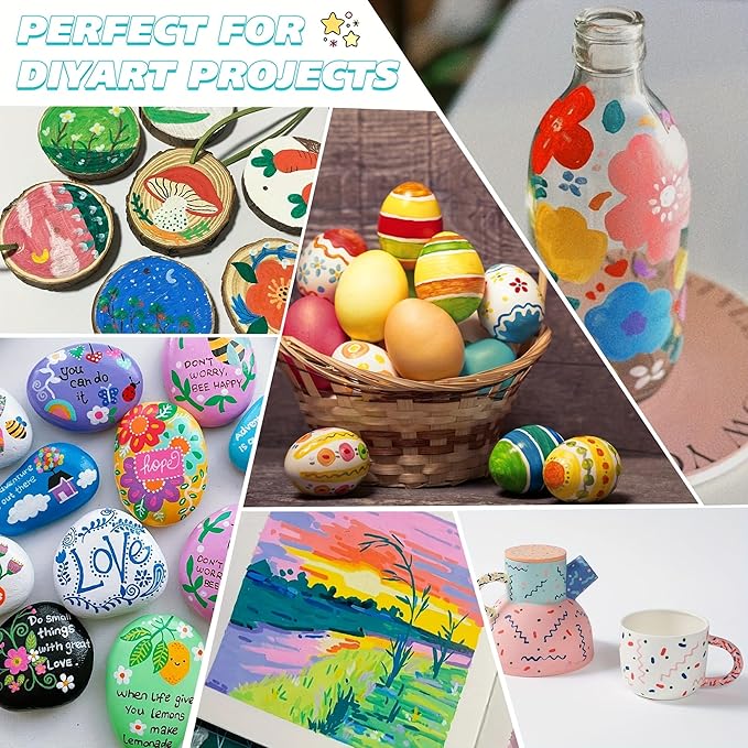 TBC The Best Crafts Acrylic Paint Markers, 108 Colors Dual Tip – Waterproof, Non-Toxic, Fast-Drying Art Pens for Rock Painting, Wood, Glass, Ceramic, Fabric