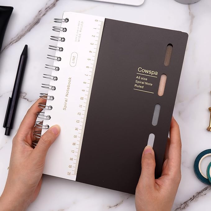 5 Subject Notebook Wide Ruled Spiral Bound Journal with Dividers 7"x 8.5"
