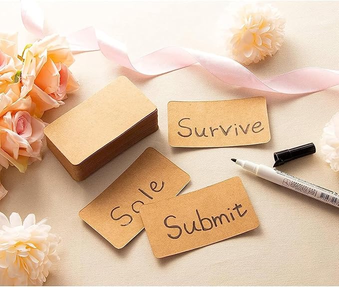 200 Pack Kraft Paper Cards 3 x 5 Inch Index Cards Blank Kraft Note Cards Ideal for Home, Office, School, DIY Projects