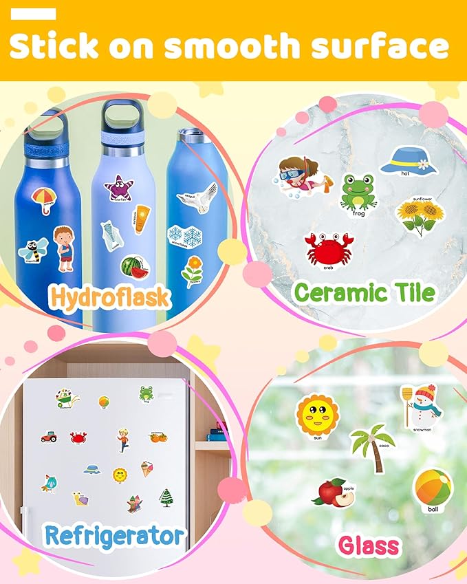Benresive Reusable Sticker Book for Toddlers, Travel Stickers for Kids, Toddler Crafts Activities Toys, Birthday Gifts for Boys & Girls - Season