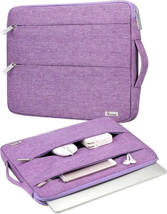 Voova Laptop Sleeve Carrying Case 15.6 16 Inch,Slim Computer Cover Bag Compatible with MacBook Pro 15/16, Dell xps 15,15-16 Inch HP Dell Asus Laptop, Lavender