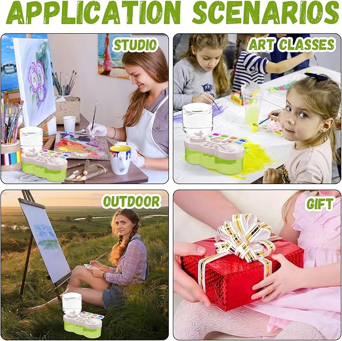 Paint Brush Cleaner, Multifunctional Acrylic Face Paint Brush Washing Station Brush Water Cup for All Purpose Oil Watercolor Painting Artist Professional Kit,Gift Art Supplies for Kid Adult