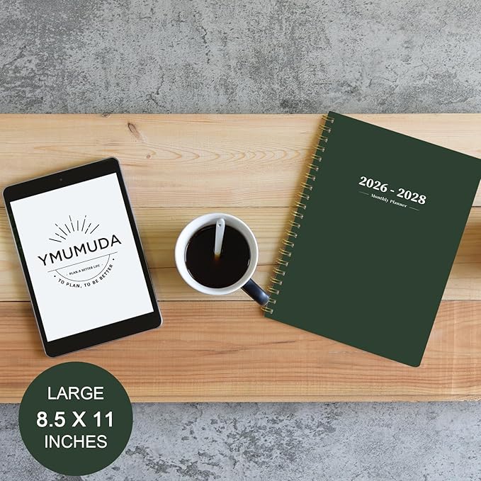 2026-2028 Monthly Planner - 2 Year Monthly Planner Calendar 2026-2028, Jul 2026 - Jun 2028, 8.5" x 11", 24 Months, Spiral-Bound, Tabs, Holidays, Notes, Ideal for School Office Home Planning