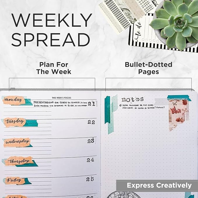 Wordsworth & Black A5 Undated Weekly, Monthly Planner, A5 Paper, Gray