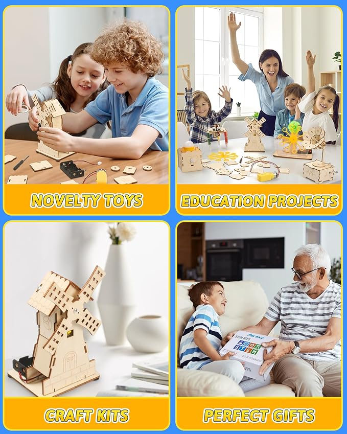 Poraxy 12 in 1 3D Puzzles STEM Kits for Kids Ages 8-12, Activities Science Projects for Kids 6-8 5-7, Engineering Building Toys Experiments Xmas Birthday Gifts 7 8 9 10 11 12 13 Yr Old Boys Girls