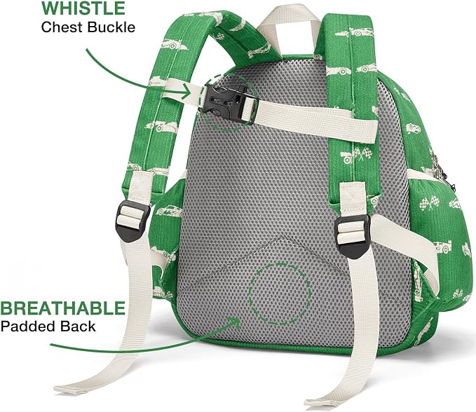 STEAMEDBUN Corduroy Toddler Backpack for Girls 2-4: Kids backpack for Boys Girls - 12 inch Preschool Kindergarten Backpacks - Green Racing