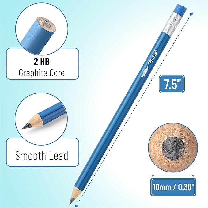 Mr. Pen- Jumbo Pencils, 30 Pack, Colorful Barrels, Smooth Black 2 HB Graphite Cores, Large Preschool Pencils, Smooth Writing Lead for Kindergarten, Kids and School Supplies