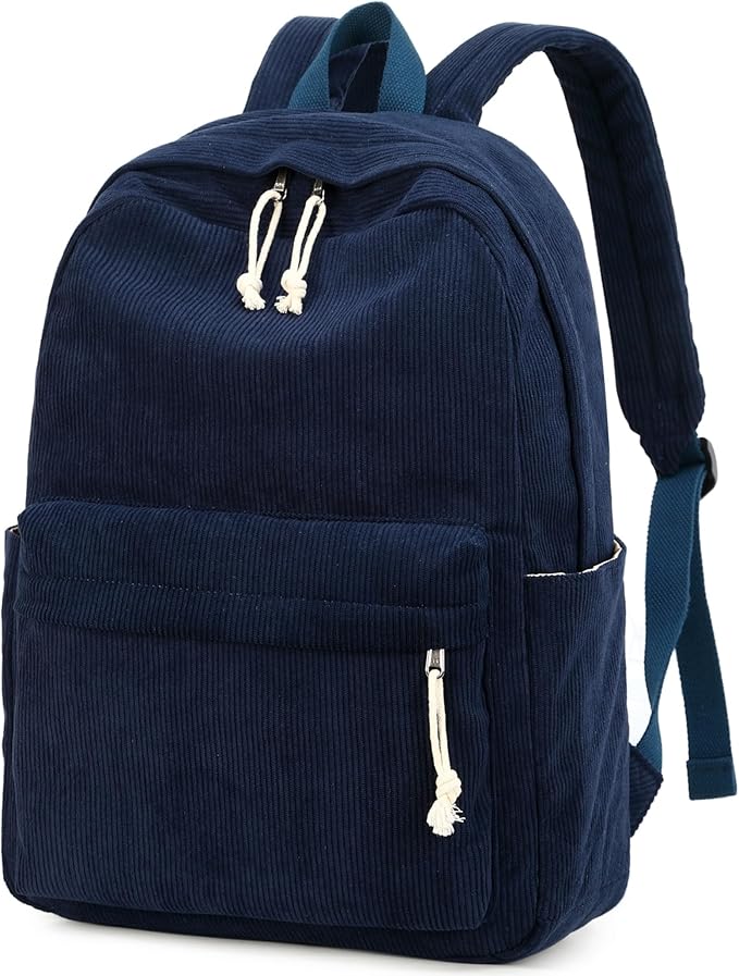 BTOOP School Backpack for Teens Large Corduroy Bookbag Lightweight 15.6 inch Laptop Bag for Girls Women Casual High School College