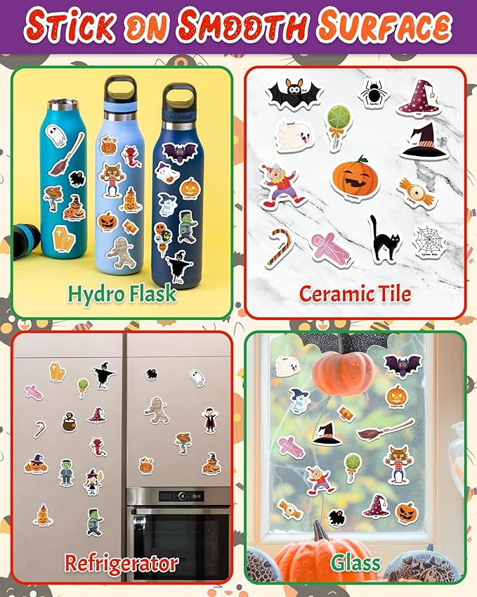 Benresive Reusable Sticker Book for Toddlers, Travel Stickers for Kids, Toddler Crafts Activities Toys, Birthday Gifts for Boys & Girls - Halloween