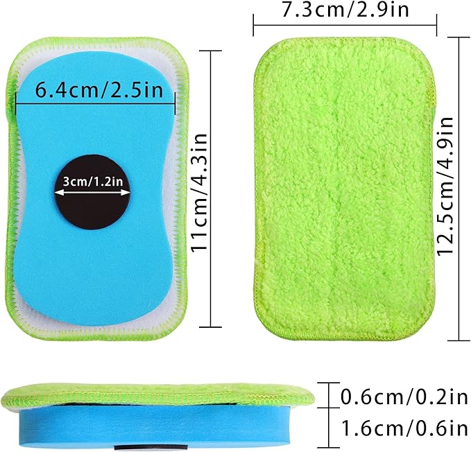 1Pc Chalkboard Eraser - Washable Reusable Microfiber Eraser Cleaning Chalk/Markers/Duster Tool in Home Classroom Office Attached 2 Pcs Microfiber Cloth WP0301