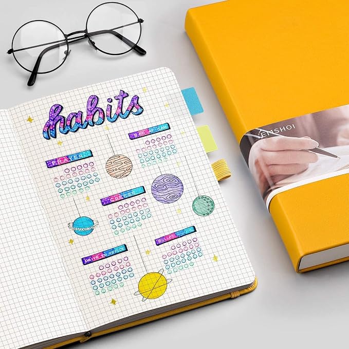 EMSHOI Graph Grid Journal Notebook, 256 Pages, A5 Size (5.7'' x 8.3'')