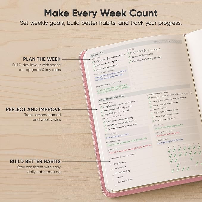 July 2025-2026 Planner 8.5 x 11 Pro Max - Dated Productivity & Academic 2025-2026 - Daily, Weekly & Monthly Planner With July Start Date - A4 - Productivity Store