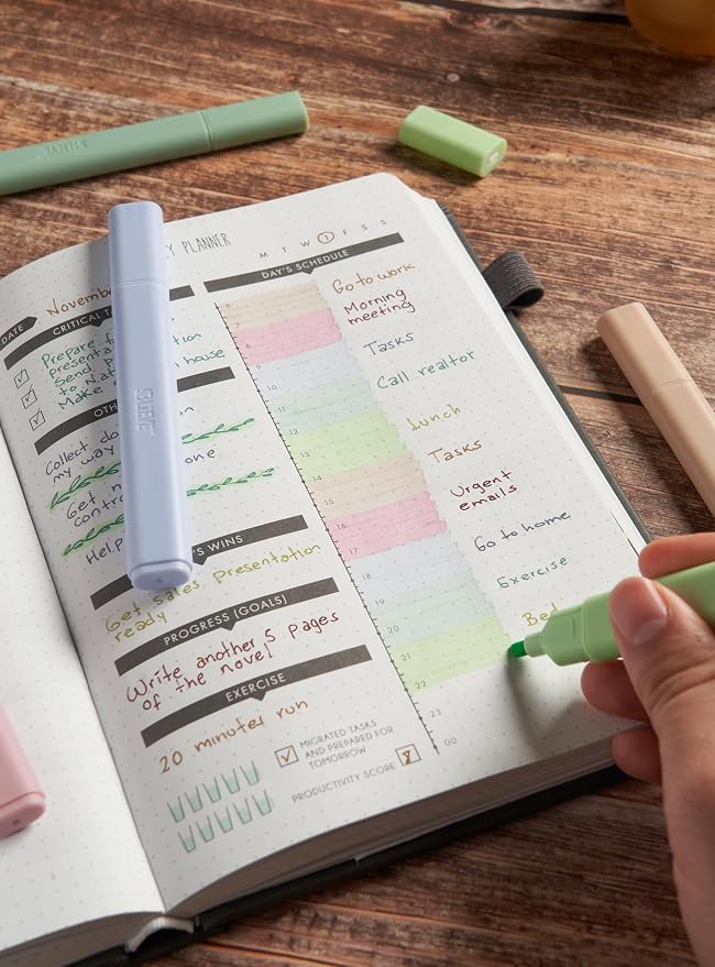 BLIEVE Bible Highlighters No Bleed Through, Chisel Tip, 5 Pack | No Smear, Quick-Dry, Aesthetic Cute Pastel Colors For Bible & Journaling (Earthy Edition)