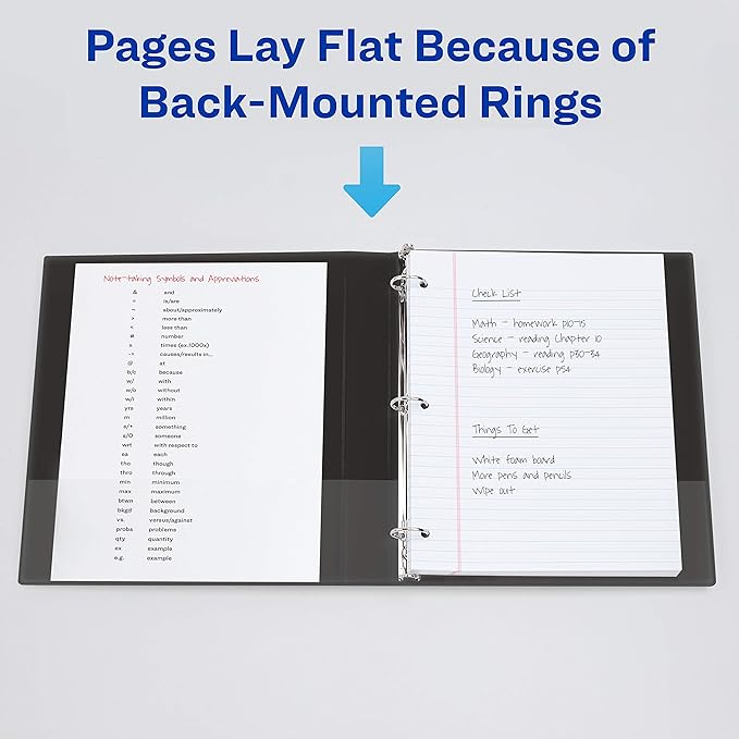 Avery Standard View 3 Ring Binders, 1" Round Rings, 175-Sheet Capacity, 1.4 Inch Wide Spine, White Binders, Ideal for Lightweight Organization and Occasional Referencing (12-Pack of 05711)