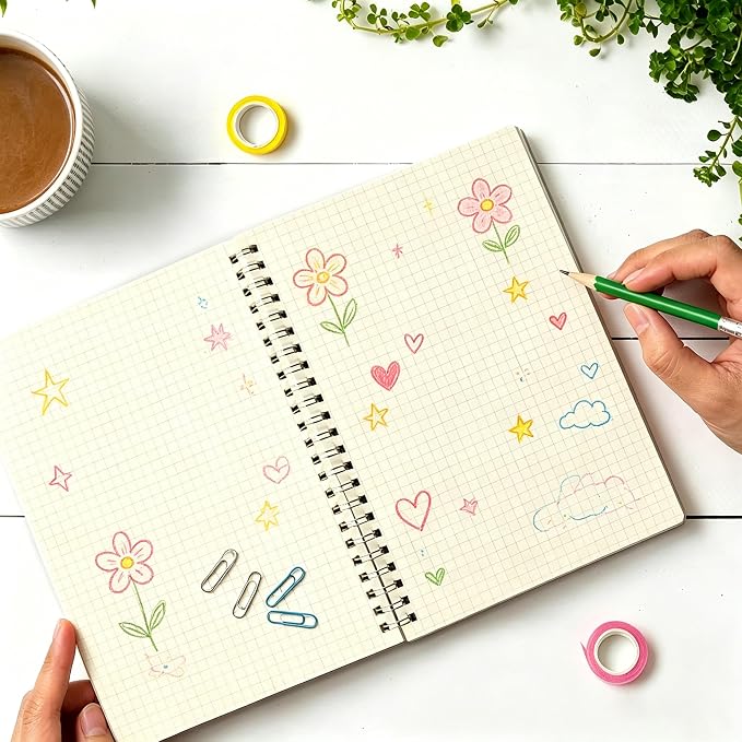 Smilo Graph Grid Paper Notebook,160 Pages Per Pack, A5, 3 Pack
