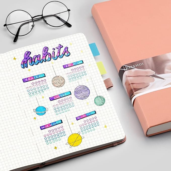 EMSHOI Graph Grid Journal Notebook, 256 Pages, A5 Size (5.7'' x 8.3'')