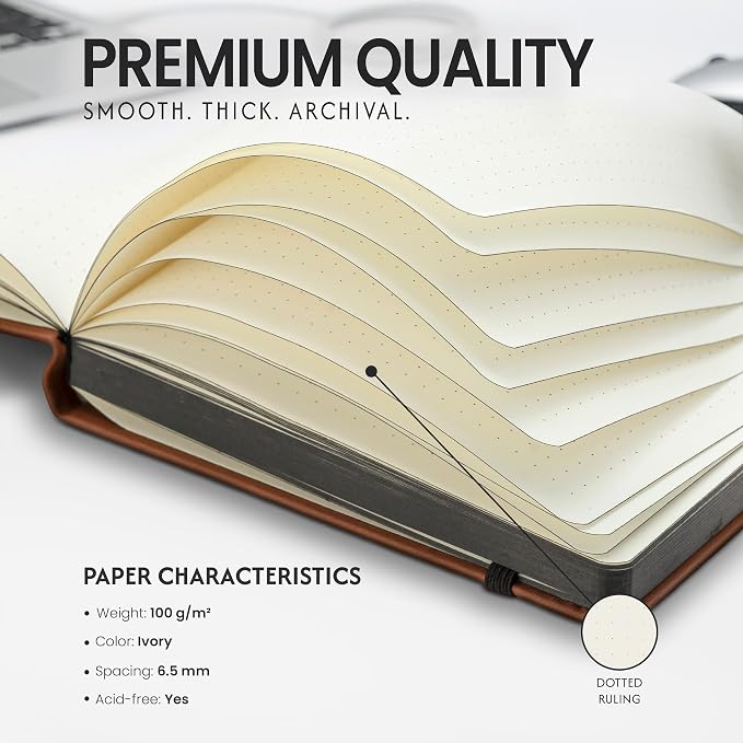 EVERLINEA 5.6” x 8.3” Embossed Fox A5 Hardcover Notebook, 240 Dotted Pages, Rust Orange