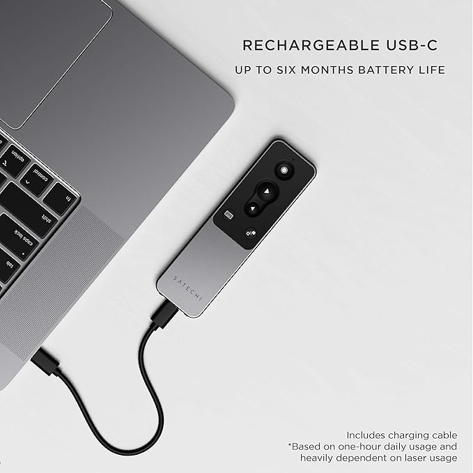 Satechi R1 Bluetooth Presentation Remote, Wireless Presenter for PowerPoint & Keynote, for MacBook Air/Pro/Neo, iPad Air/Pro, iPad mini, Mac mini, iMac