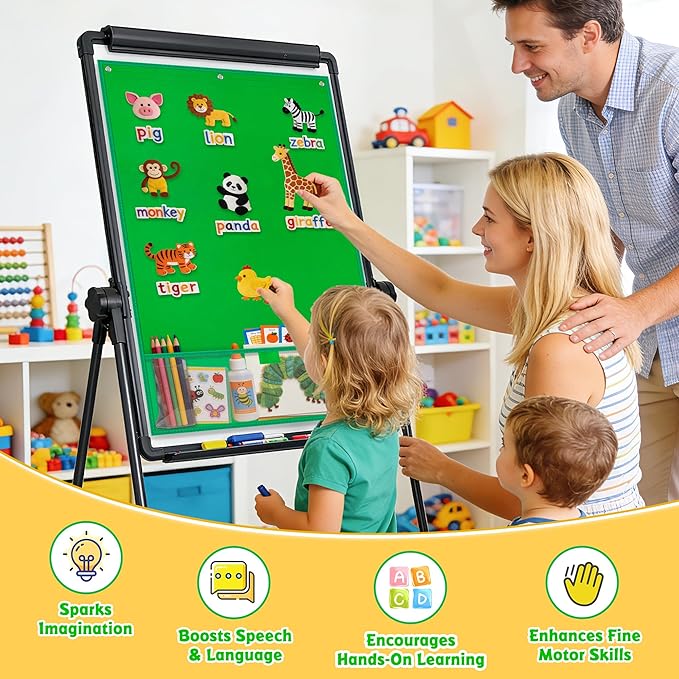 AKAYOK Felt Board for Toddlers, 24"x36" Felt Board for Wall | Includes 30 Self Adhesive Dots Perfect for Learning, Organization, and Creative Play | Classroom Must Haves School Supplies for Teachers