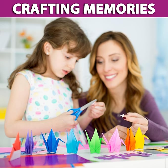 Pinwheel Crafts Origami Kit for Kids Ages 5-8,8-12 | 450 Sheets Origami Paper Kit w/ 50 Projects, 400 Solid Color Paper for Crafts, 50 Japanese Patterns & Guide Book | Christmas Gift for Boys & Girls