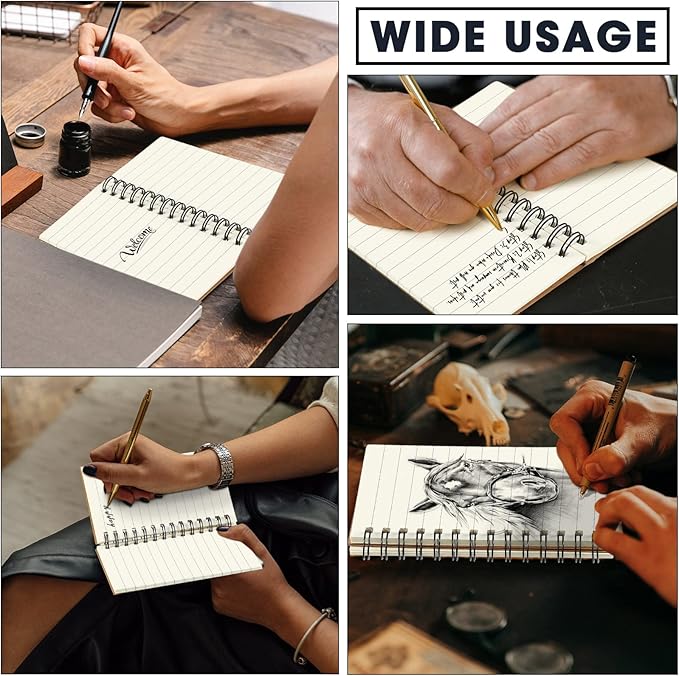 Jutom 18 Pcs Small Spiral Notebooks Memo Pads 3x5 Bulk Small Pocket Notebooks Mini Notepads with Lined Pages Mini Journals for Office School Work Supplies, 120 Pages (Kraft Color)