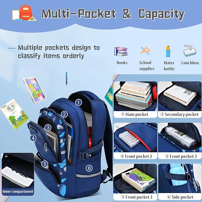 Bansusu Camo Backpacks for Boys Middle School Elementary, Camouflage School Bags Bookbags Kids Back Packs for Teens Boys