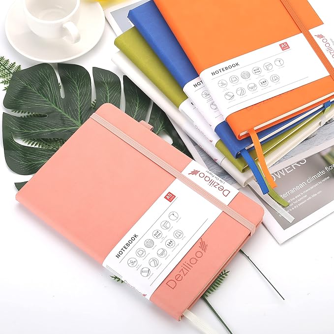 Lined Journal Notebooks with Pen Loop, Hardcover Notebook Journal for Work, 100Gsm Premium Thick Paper with Inner Pocket, Medium 5.7''''x8.4'''', ?Pink, Ruled, 1 Pack