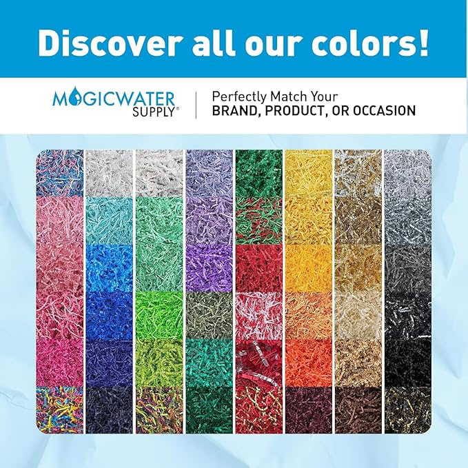 MagicWater Crinkle Cut Paper for Gift Baskets - 5LB Kraft - Perfect for Shredded Paper Filler, Basket Filler, Gift Boxes, Bridesmaid Gifts, Christmas Stuffers & More – Ideal for All Occasions