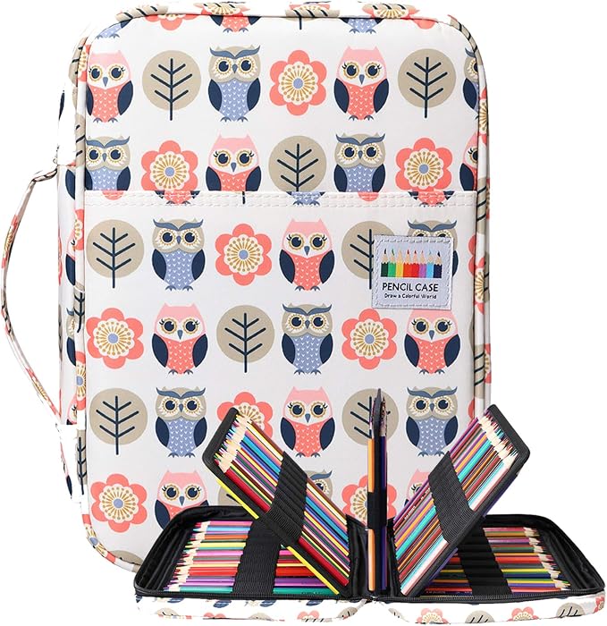Coloring Pencil Case 220 Slots Pencils/Gel Pens Organizer Waterproof Travel Case Zipper Carrying Portable Pencil Markers Pen Holder Bag for Painter Writers