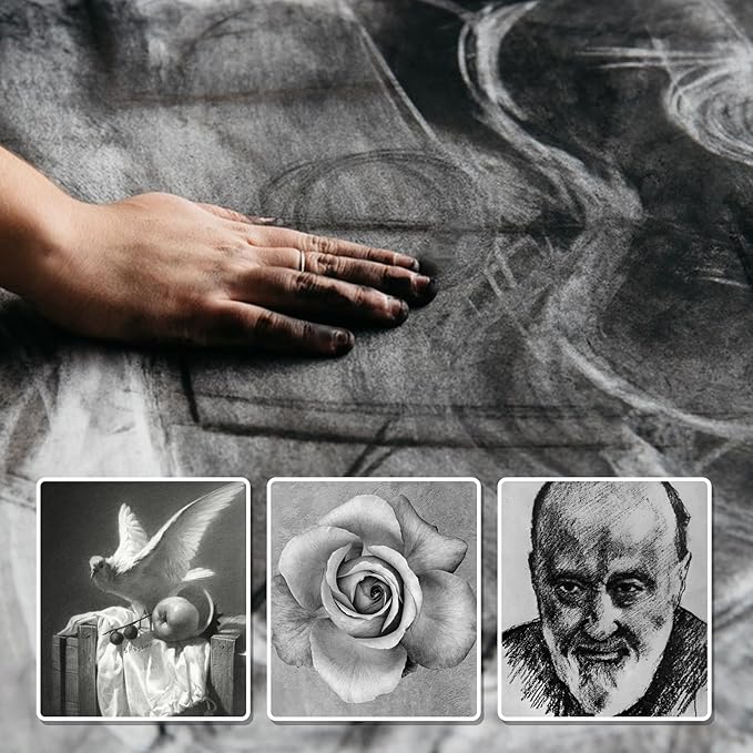 Premium Charcoal Powder for Drawing and Art, Drawing Charcoal for Sketching, Shading, Blending with Beginners & Pro Artists - 4 Ounces