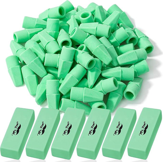 Mr. Pen- School Eraser Combination Set, 66 Pack, Green, Latex Free Erasers for School, Office, Art Sketching, Homework, Exams, Clean Smudge-Free Correction