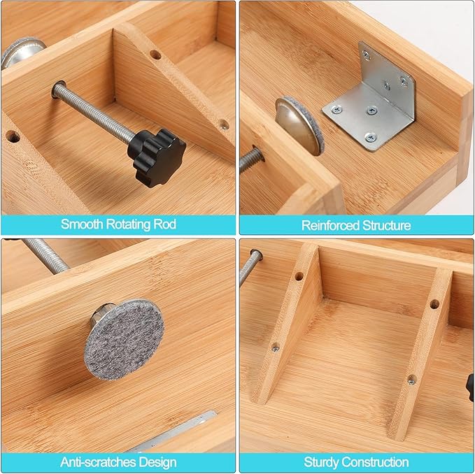 Bamboo Bedside Shelf - Clip-on Tray for Bed, Bunk Bed & Dorm Room