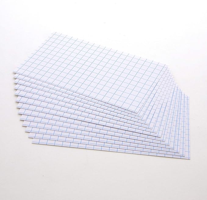 BAZIC 100 Ct. White Index Cards. 3" X 5" Quad Ruled Flash Cards for School, Stationery, or Office Supplies (513)