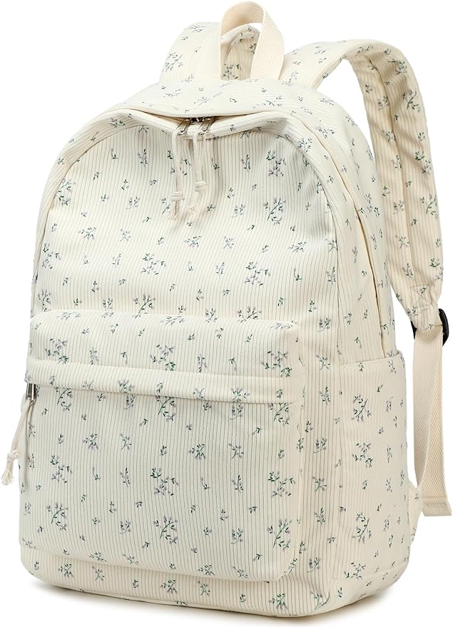 BTOOP School Backpack for Teens Large Corduroy Bookbag Lightweight 15.6 inch Laptop Bag for Girls Women Casual High School College
