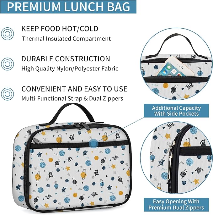 rickyh style Kids Insulated Lunch Box Thermal School Cooler hot Bag for Child