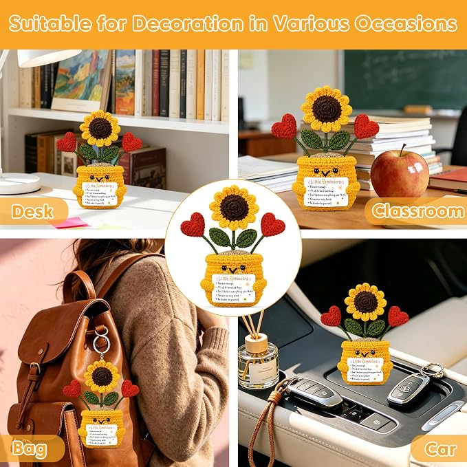 Teen Girl Back to School Supplies College Dorm Room Essentials for Kids Girls Boys Get Well Soon Stress Relief Gifts for Women Men Thinking of You Feel Better Sunflower Gifts Crochet for Women Girl