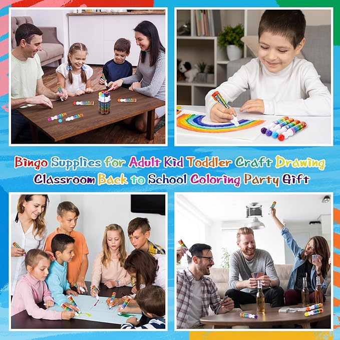 Crtiin 48 Pack Washable Dot Markers for Toddler Kids 1.35 oz Large Dauber Marker Supplies Bulk Washable Art Marker 12 Colors, Kid Painting Drawing Coloring Supplies, Paint Craft Preschool Learning