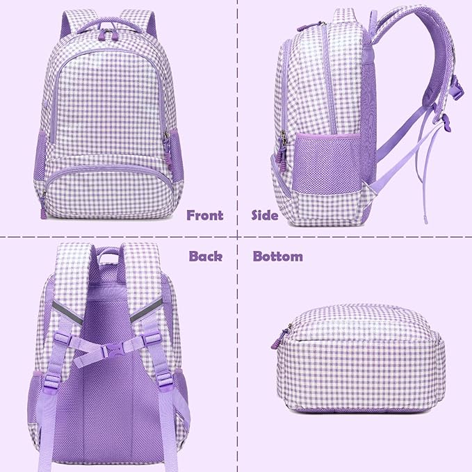 Kimwadalh School Backpack for Girls, Backpack with Lunch Box Pencil Case for Preschool Elementary High School Girls Boys
