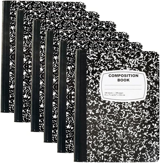 Trail maker Bulk Composition Notebooks (50 Pack), College Ruled Marble Cover, 200 Pages (100 Sheets), 9.75 x 7.5, Bulk School Supplies for Classroom, Office & School Donations