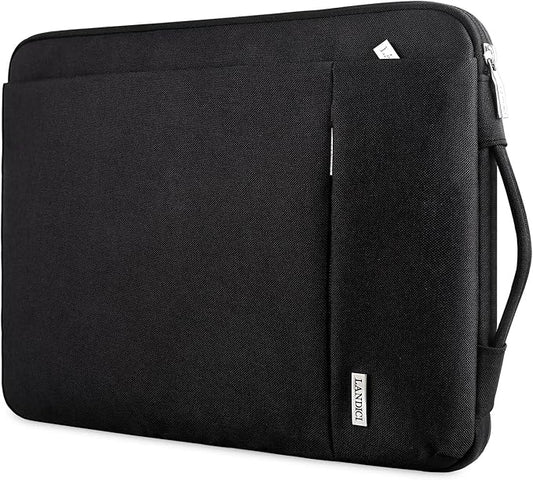 LANDICI 360° Protective Laptop Sleeve 11.6 Inch for Surface Pro 7 8 9/Laptop Go 2 3, MacBook Air 11, Small Computer Bag Carrying Case for 11-12 Inch Chromebook, Slim, Shockproof, Waterproof, Black