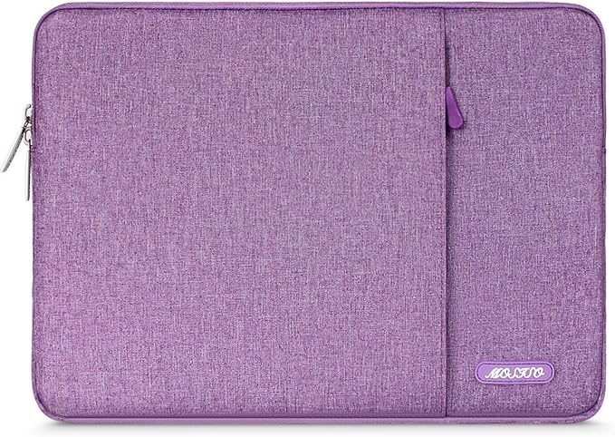 MOSISO Laptop Case 13.3 inch, 13-13.3 inch Laptop Sleeve Compatible with MacBook Air/Pro 13/Pro 14 M5 M4 M3 M2 M1, HP Dell ASUS Lenovo,Polyester Vertical Computer Sleeve Bag with Pocket, Light Violet