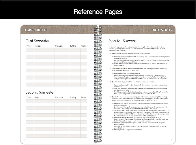 School Datebooks Student Planner for Teens 2026-2027 Academic Year, 5.5" by 8.5", dated format for busy schedules and routines, with Campus Cover