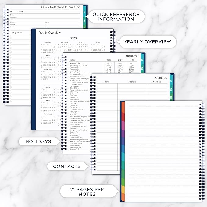 Planner 2026-2027, Academic Planner 2026-2027 - 2026-2027 Weekly and Monthly Planner, A4(9" x 11"), July 2026 - June 2027, Storage Pocket, Daily Agenda Book, College Organizer Notebook, Teacher Student Planning Book with Tabs, Blue