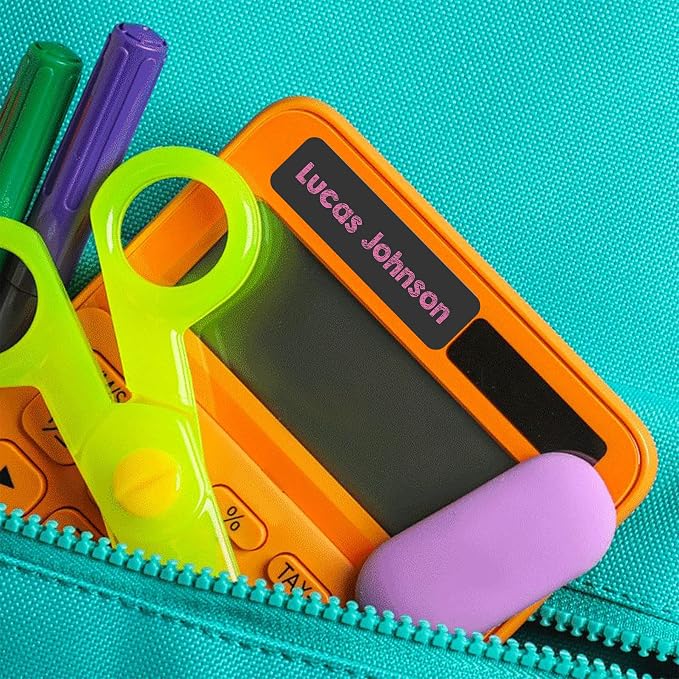 Custom Waterproof Dishwasher Safe Kid Name Labels for Daycare(128 Pack), Camp, School Supply, Baby Bottles, Lunch Boxes and Cups, Travel. Cute Personalized Design Name Stickers (Pattern 19)