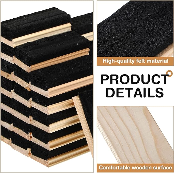 Marspark Felt Style Erasers, Cleaner Dusters Felt Chalkboard Eraser for Kids Wood Chalk Eraser for Chalkboard Cleaners Dusters for Markers White Black Boards Paint School Students Teachers(36 Pieces)
