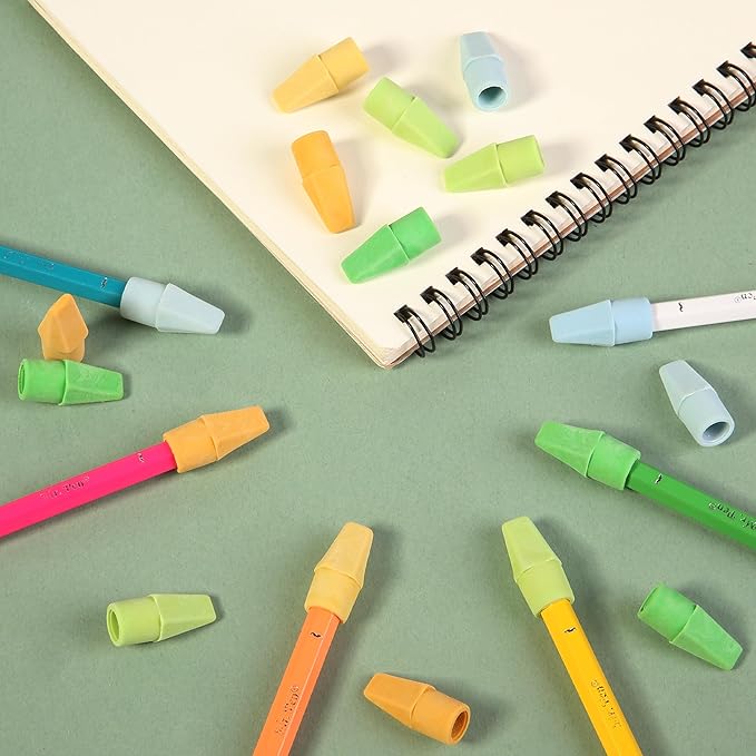 Mr. Pen- Pencil Erasers Toppers, 500 Pack, Colorful, Latex Free, No Smudge, Mr Pen Erasers for Pencils