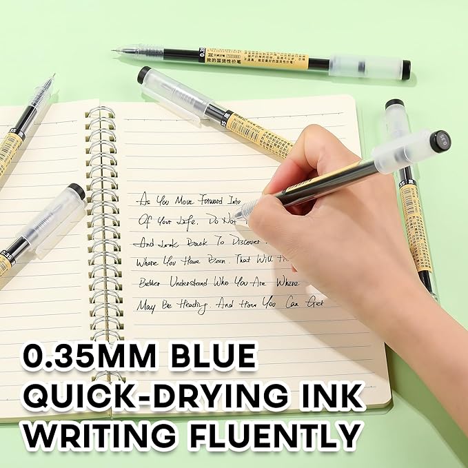 Japanese Style Black Gel Ink Pens, 0.35mm Extra Fine Point, No Smudge Quick Drying, Japanese Ink Pen for Journal Planners, Thin Notebook Paper, Office School Supplies, 12 Pack, Writing Drawing